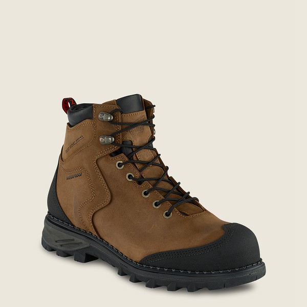 Mens Red Wing Burnside - 6-inch Waterproof Toe - Safety Boots Brown/Black - KVA690784